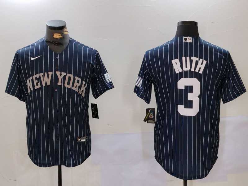 Men's New York Yankees #3 Babe Ruth Navy Pinstripe Fashion Cool Base Jersey,We sell and wholesale Men's New York Yankees #3 Babe Ruth Navy Pinstripe Fashion Cool Base Jersey on line form chian!